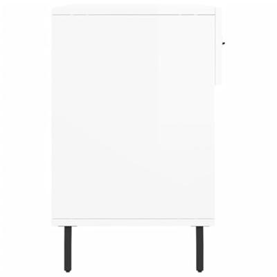 Schoenenbank 102x35x55 cm bewerkt hout hoogglans wit