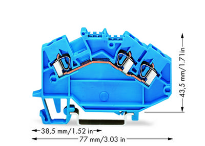 WAGO 780-651 Doorgangsklem 5 mm Spanveer Toewijzing: N Blauw 50 stuk(s)