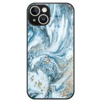 iPhone 14 glazen hardcase - Marble sea - thumbnail