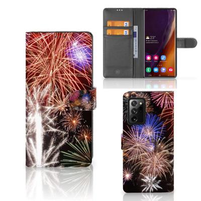 Samsung Galaxy Note20 Ultra | Wallet Case | met Pasjes | Vuurwerk Samsung Galaxy Note20 Ultra | Wallet Case | met Pasjes | Vuurwerk