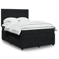 Boxspring met matras fluweel zwart 140x190 cm - thumbnail