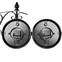 Monzana Stationsklok - met - 2 - verschillende - wijzerplaten - in - zwart - thumbnail