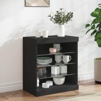 Dressoir met LED-verlichting 60,5x37x67 cm zwart - thumbnail