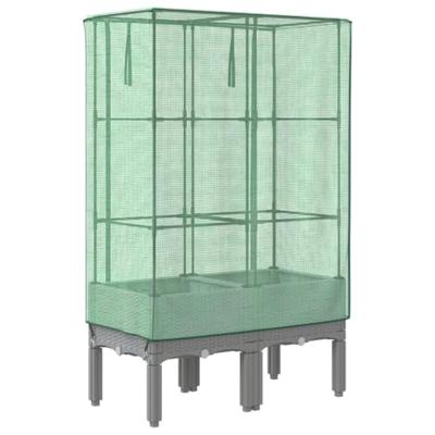 Plantenbak verhoogd met kashoes 80x40x140 cm rattanlook