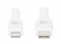 Manhattan USB-kabel USB-C stekker, Apple Lightning stekker 1.00 m Wit 394512 - thumbnail
