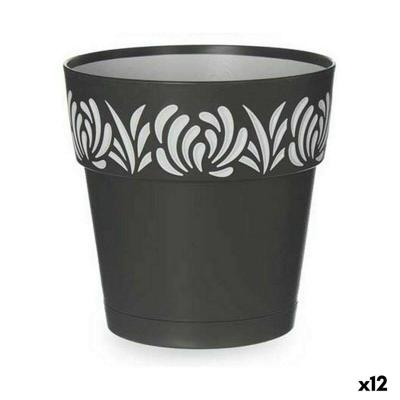 Zelfwaterende bloempot Stefanplast Gaia Antraciet Plastic 15 x 15 x 15 cm (12 Stuks)