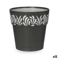 Zelfwaterende bloempot Stefanplast Gaia Antraciet Plastic 15 x 15 x 15 cm (12 Stuks) - thumbnail