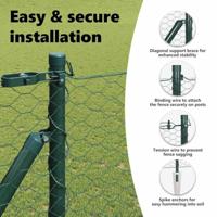 VidaXL Afrasteringspaal groen 10 x 1,6 m (36 mm gaas) staal en pvc - thumbnail