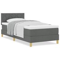 Boxspringbed met matras met matras Donkergrijs 90 x 190 cm Stof - thumbnail