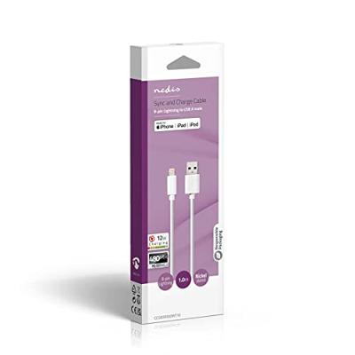 Nedis Lightning Kabel | Apple Lightning 8- Pins naar USB-A Male | 1 m | Wit | 1 stuks - CCGB39300WT10 CCGB39300WT10 - thumbnail