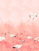 Dutch Cute Walls- Crane Dance 212x280cm - CW6150-1 - thumbnail