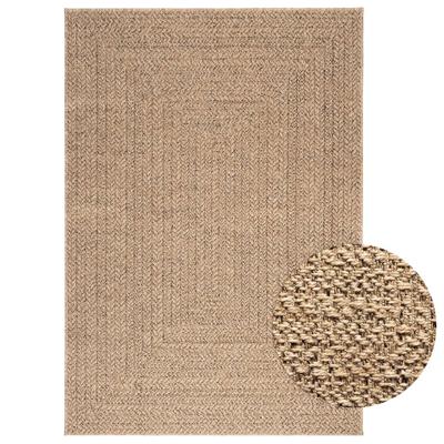VidaXL Vloerkleed zizur binnen en buiten 120x170 cm jute look VidaXL Vloerkleed zizur binnen en buiten 120x170 cm jute look
