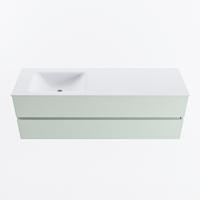 MONDIAZ VICA 150cm badmeubel onderkast Greey 2 lades. Wastafel CLOUD links 1 kraangat, kleur Talc. - thumbnail