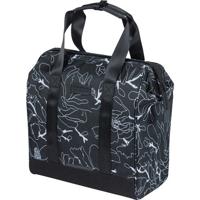 Basil Grand Flower fietsshopper - zwarte waterafstotende tas met laptopvak - 23L - thumbnail