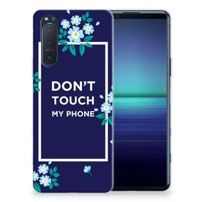Sony Xperia 5II Silicone-hoesje Flowers Blue DTMP Sony Xperia 5II Silicone-hoesje Flowers Blue DTMP