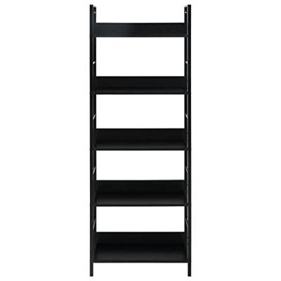 Boekenkast met 5 schappen 60x27,6x158,5 cm bewerkt hout zwart