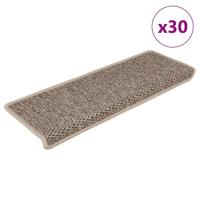 VidaXL Trapmatten zelfklevend 30 st sisal-look 65x21x4 cm donkerbeige - thumbnail