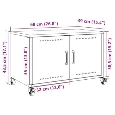 Tv-meubel 68x39x43,5 cm koudgewalst staal zwart