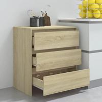 Dressoir 70x41x75 cm bewerkt hout sonoma eikenkleurig - thumbnail