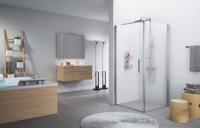 Novellini Giada draaideur G 90/93x195cm rechts mat chroom profiel en helder glas giadn2g90ld-1b - thumbnail