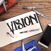 Uni Ball Vision Elite 200 roller, schrijfbreedte 0,6 mm, punt 0,8 mm, blauw - thumbnail