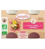 Babybio Dessert appel aardbei 130 gr bio (2 st) - thumbnail