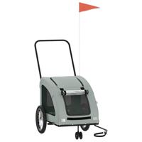 Hondenfietstrailer oxford stof en ijzer grijs - thumbnail