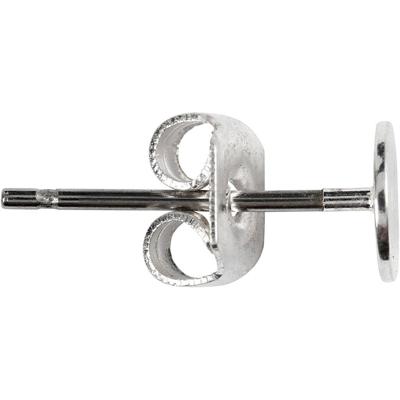 Creativ Company Oorstekers, l: 13 mm, verzilverd, 100 stuk/ 1 doos