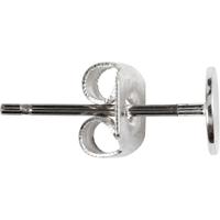 Creativ Company Oorstekers, l: 13 mm, verzilverd, 100 stuk/ 1 doos - thumbnail