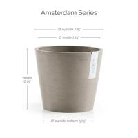 Ecopots Amsterdam kunststof bloempot Taupe - Ø 18 cm - thumbnail