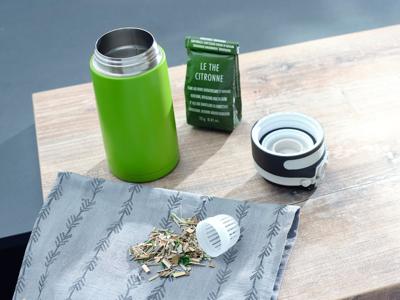 Leifheit 03249 reisdrinkbeker 350 ml Zwart, Groen Roestvrijstaal