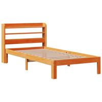 Bedframe zonder matras massief grenenhout wasbruin 75x190 cm - thumbnail