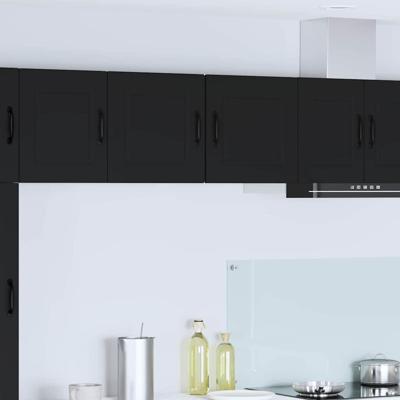 Keukenkast aan de muur 2 pcs Zwart 40 x 31 x 40 cm Bewerkt hout Keukenkast aan de muur 2 pcs Zwart 40 x 31 x 40 cm Bewerkt hout