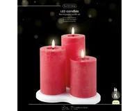 Lumineo LED Kaarsen Oplaadbare rood/Warm wit 3st - thumbnail