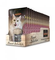 Leonardo Finest Selection Pure kalkoen, dubbelpak, 2 x 16 x 85 g, natvoer voor volwassen katten, in praktische afzonderlijke porties, met waardevolle zalmolie - thumbnail