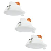 Set van 3 Convexo LED Inbouwspots - Rond - Zeer plat - Ø9,5 cm - 7 Watt 580 Lumen - 3000K warm wit - Vervangt 50 Watt - Flikkervrij - IP44 - thumbnail