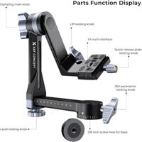 K&F Concept Heavy Duty Gimbal Head schommelkop - thumbnail