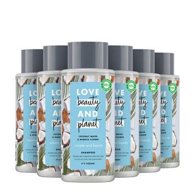 Love Beauty and Planet Coconut Water & Mimosa Flower Volume and Bounty shampoo - 6 x 400ml
