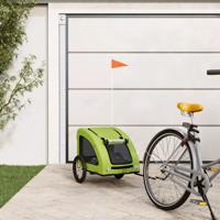 VidaXL Hondenfietstrailer oxford stof en ijzer groen - thumbnail