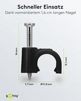 Goobay Kabelclip 6mm rond zwart box(100) - 4113231 - thumbnail