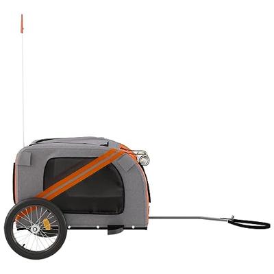 Hondenfietstrailer oxford stof en ijzer oranje en zwart