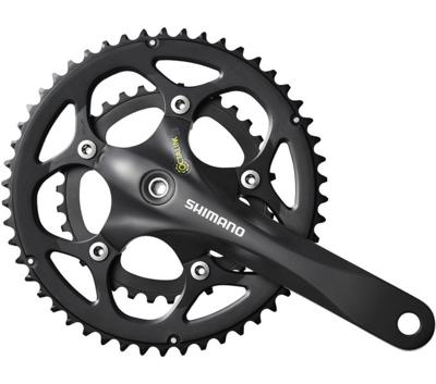 Shimano crankstel 2 x 9 speed road fc-rs345 175/50-34t octalink zwart