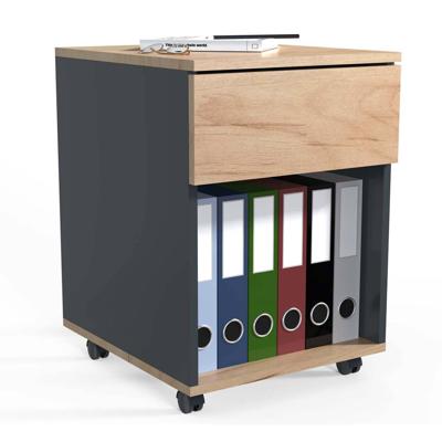 VCM Kastje op wielen (Antraciet/honingeiken, 1 lade) VCM Kastje op wielen (Antraciet/honingeiken, 1 lade)