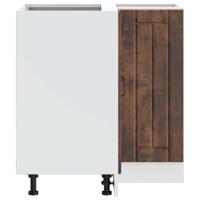 Keuken hoekonderkast Lucca bewerkt hout gerookt eikenkleurig - thumbnail