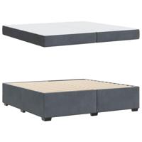 Bedframe met matras Donkergrijs 200 x 200 cm Fluweel - thumbnail