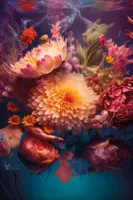 Alexsar Art schilderij Glas art bloemen water 150x100cm - thumbnail