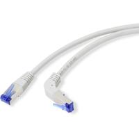 Renkforce RF-4892528 RJ45 Netwerkkabel, patchkabel CAT 6A S/FTP 0.50 m Grijs 90° haaks naar onder 1 stuk(s) - thumbnail