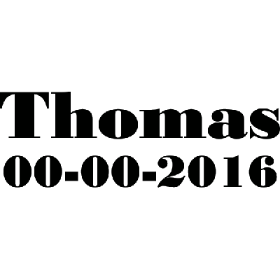 Jongensnaam + geboortedatum - Muursticker