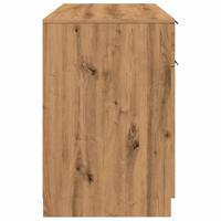 Bureau 100x50x75 cm bewerkt hout artisanaal eikenkleur - thumbnail