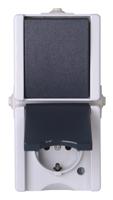 Kopp 139356003 proAQA Compleet Schakel-/stopcontact combinatie spatwaterdicht Grijs 1 stuks 1 stuk(s) - thumbnail